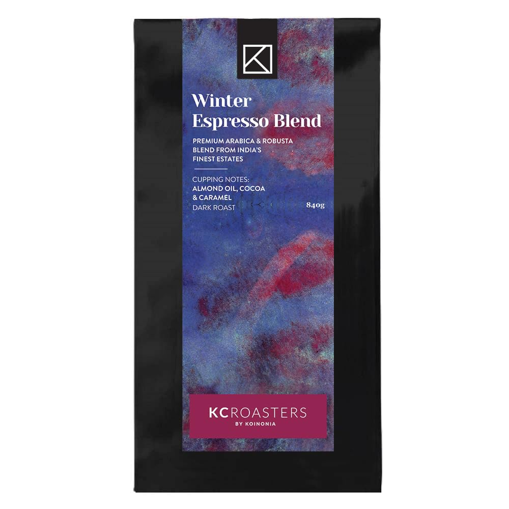 KCROASTERS Winter Espresso Blend 840gm Dark Roast Arabica Coffee Beans - Roasted & Ground For (Channi) | Packed in Biodegradable Bags (B09NDN36QF) Amazon Price History, Amazon Price Tracker