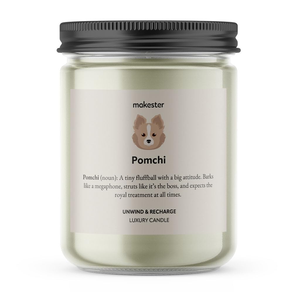 Pomchi Gifts - Luxury Soy Wax Candle - Vanilla, Jasmine, Sugared Almond - Makester, White - Image 2