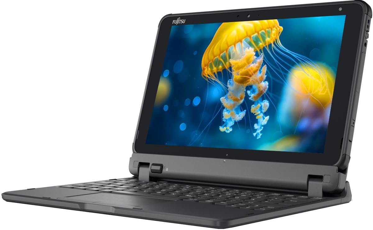 Fujitsu Stylistic Q5010 2 in 1 Touchscreen Laptop 10.1" FHD Tablet, Intel Celeron N4020, 4GB RAM, 64GB eMMC, Tastiera Giapponese (QWERTY), Windows 11 Pro (Ricondizionato)