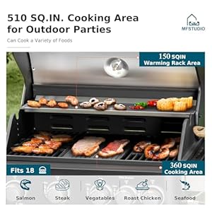 MFSTUDIO 4 Burners Propane Gas Grill with Griddle Plate, 2 in 1 Griddle Grill with Side Burner and Porcelain-Enameled Cast Iron Grates, 46,700 BTU Outdoor Cooking Barbecue Grill, Black MFSTUDIO 4 Burners Propane Gas Grill with Griddle Plate 2 in 1 Griddle Grill with Side Burner and Porcelain Enameled Cast Iron Grates 46700 BTU Outdoor Cooking Barbecue Grill Black