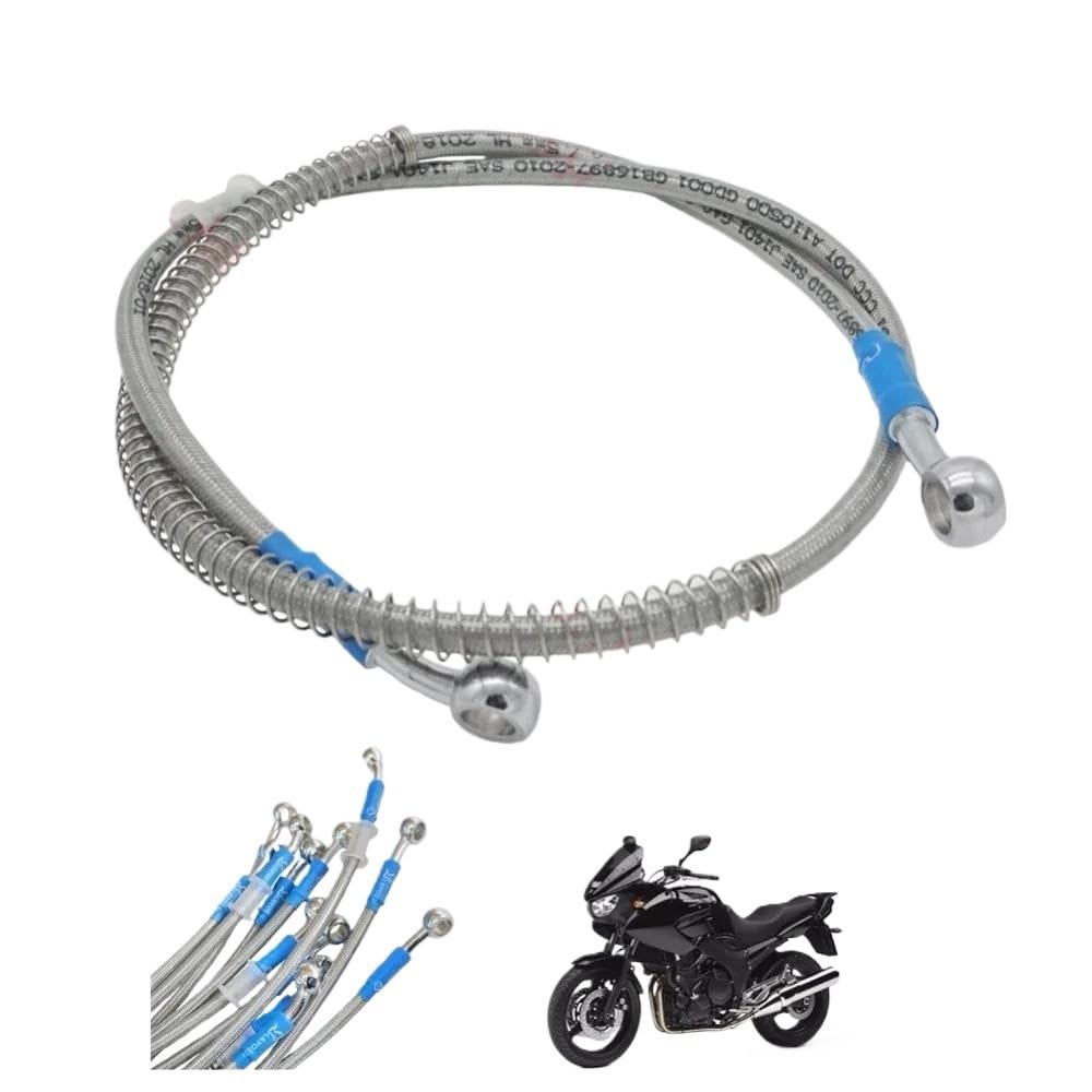 Moto Tubo Freno 550mm 600mm 650mm Tubo Flessibile Freno Moto Dirt Bike Tubo Flessibile Olio Kit Intrecciato Cavo Intrecciato In Acciaio Inossidabile Rinforzato(2000mm)