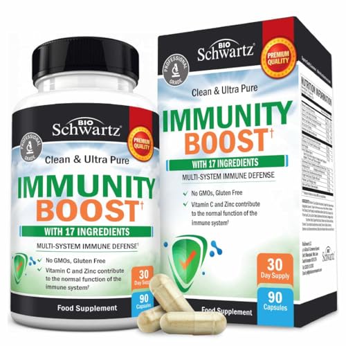 BioSchwartz BioSchwartz Immune Support Supplement with Vitamin C 1000mg Zinc Elderberry Extract Ginger Root Beta Carotenes Immunity Boost for Adults Immune Defense Antioxidant Vitamins 90 Capsules