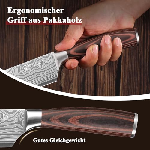 Sunnecko Profi Messer Küchenmesser Set 5tlg – Ansicht 4