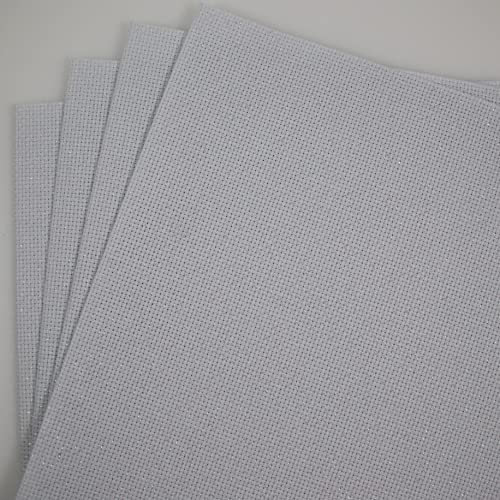 Image of KCS 4 pc of 12 inch x 18 inch 14CT Counted Cotton Aida Cloth Cross Stitch Fabric (White Opal)
