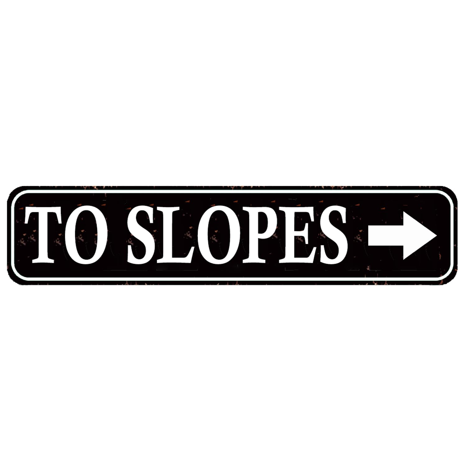 to Slopes Arrow Ski Sign - Rustic Mountain Lodge Decor with Directional Arrow,4x16 Inch Metal Wall Art