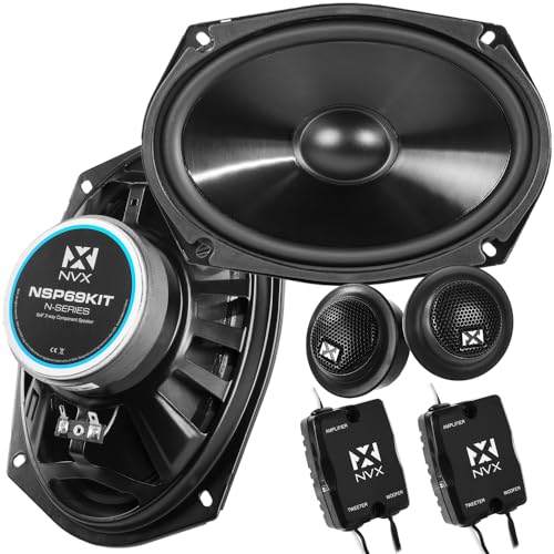 NVX® NSP69KIT 6x9 Car Speakers, 920W Max, 320W RMS, 2-Way Component System w/Silk Dome Tweeters & Passive X-Overs, Easy to Install in Cars/Trucks/Doors (Pair)