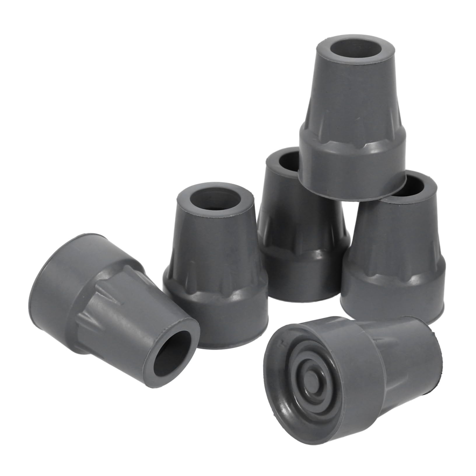 Gogogmee 6pcs Crutches Crutch Feet Cap Standing Cane Tip Cane Replacement Tips Crutch Pads for Armpit Walking Pole Tip Replacement Walking Stick Tips Crutch Anti Slip Foot Pads Rubber Grey