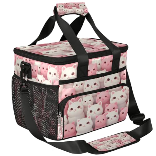 Cartoon Cats Insulated Picnic Backpack Lunch Box for Women Men Picnic Basket Tote Lunch Bag Picnic Bag Portable Lunch Bags for Picnic, Beach, Work, Trip,Office, Camp Lovely Cat