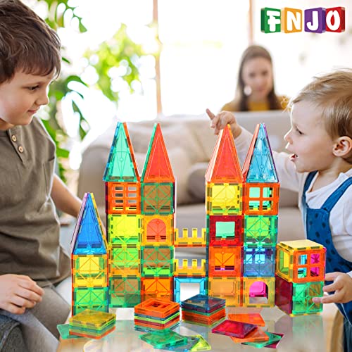 Fnjo FNJO0001 Magnetic Tiles, 110Pcs Magnet Building Set, Magnetic Building Blocks,Construction Stem Learning And Playing Toys For Kids thumb #2