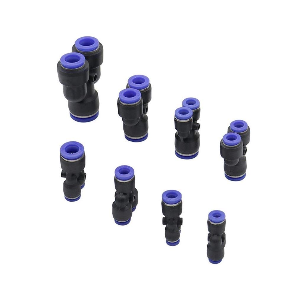 Schlauchverbinder 40 Stück PVC Y-Form Slip-Lock Reduzierung Schnellverbinder Gartenwasseranschlüsse Luftpneumatische Armaturen 4/6/8/10/12/16mm Schnittstelle