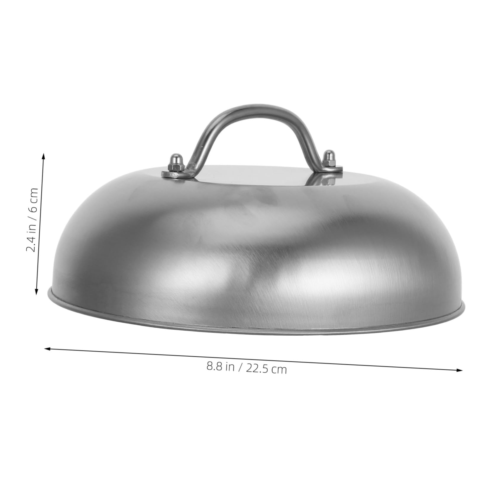 Coperchio per Pentola Rotondo in Acciaio Inox 9 Pollici 2 Pezzi | Wok e Padelle, Finitura Argento, Tenuta Aderente Contro Trabocco, Uso in Cucina Professionale e Campeggio