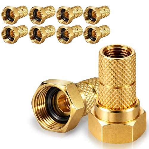 Premium X 10x F-Stecker 4mm Set Für Koaxialkabel F-Aufdrehstecker Antennenstecker Sat Empfang
