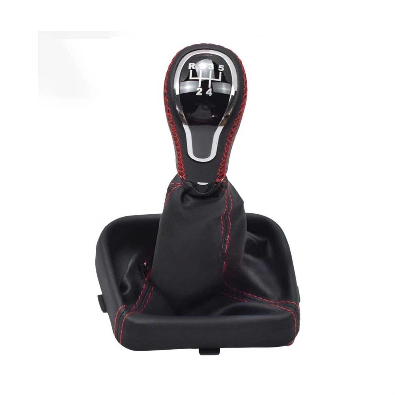 Poanbcgy Red For Lada Vaz 2113/2114/2115 Manual 5 Speed Car Stick Gear Shift Knob Lever Handball With Leather Gaiter Boot Collar Case Replacement Parts(Red)