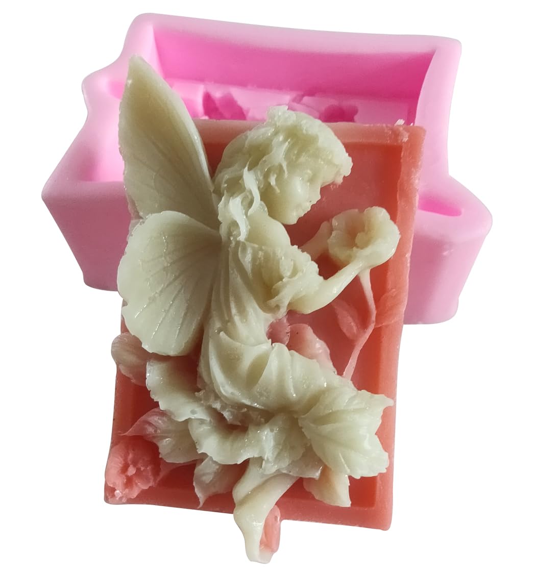 BSjfondfar Flower Fairy Silicone Mold Soap Fondant Cake Molds