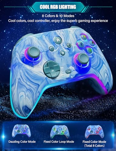 Image of Wireless Switch Controllers for Nintendo Switch /OLED /Lite /Switch 2, 1200mAh Pro Controller with 10 Color LED Lights, Rechargeable Switch Control Gamepad with Vibration, 6-Axis Gyro, Turbo, Wake Up