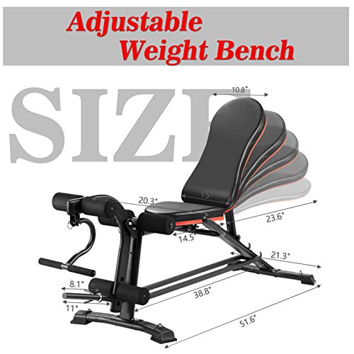 Adjustable Weight Bench - Workout Bench Flat Incline Decline Bench for Strength Training , Exercise Bench with Leg Extension and Curl Fitness Home Gym Equipment