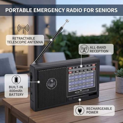 Radio portátil pequeña con antena y batería 800mAh miniatura 6