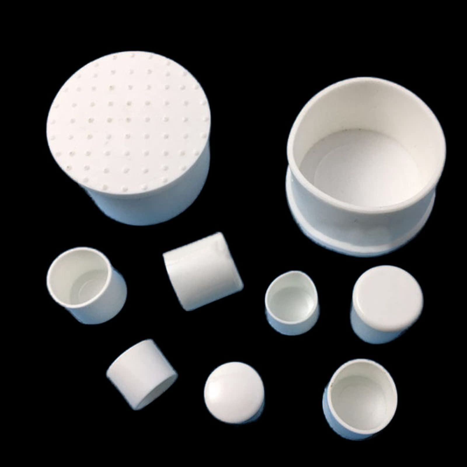 Copertura per tubo in gomma, foro per spina, 10 pezzi/set, gambe rotonde bianche, tappi estremi, tappo in PVC, 10 mm ~ 50 mm a scelta (12 mm)