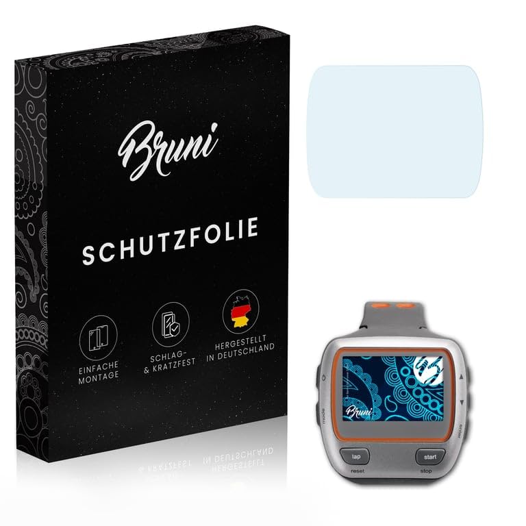 Bruni Película Protectora compatible con Garmin Forerunner 310XT Protector Película, claro Lámina Protectora (2X)
