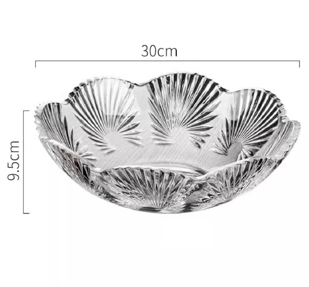 Szklana miska na owoce, duży kosz kuchenny 30 cm, centralny element stołu do domu, biura, dekoracji ślubnej, idealny na owoce, przekąski, desery