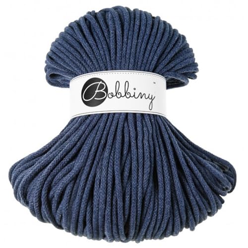 Bobbiny Premium 5mm Braided Macrame Cord (Jeans) 108yds/330ft (100% Recycled Cotton)