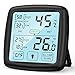 NIXIUKOL Thermometre Interieur Hygrometre Thermomètre Digital Fiable avec Grand Ecran Tactile, Indicateur de Confort, Hydrometre Moniteur de Température pour Chambre Bébé Maison Bureau Noir