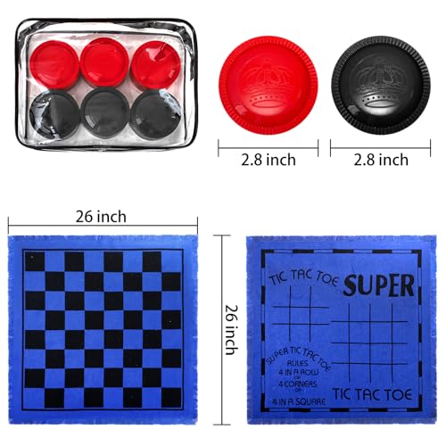 Juego gigante de damas Yarlung 3 en 1 alfombra reversible miniatura 2