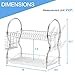 Dish Drying Rack, 2 Tier Dish Rack Kitchen Organizer with Drain Board, Chrome ALHAKIN