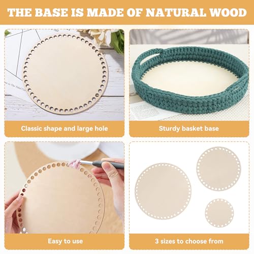 sdhiiolp 5 Stück Korbboden zum HäKeln Korbboden Aus Holz Holzboden zum HäKeln Naturholzkorbboden Korb Flechten set Korbboden set Crochet Basket für DIY Korbflechten 10/15 * 2/20 * 2cm Rund
