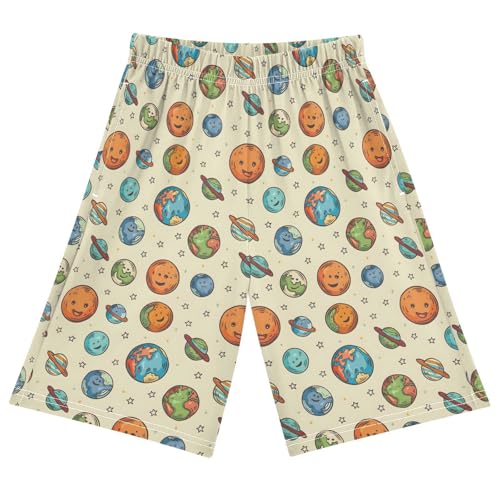 Earth Planet Doodle Youth Athletic Shorts for Boys and Girls Size 11-12 Years Multicolor