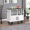 FirsTime & Co. White Kaden Farmhouse Kitchen Cart, Wood, 32.75 x 16.5 x 31.5 inches