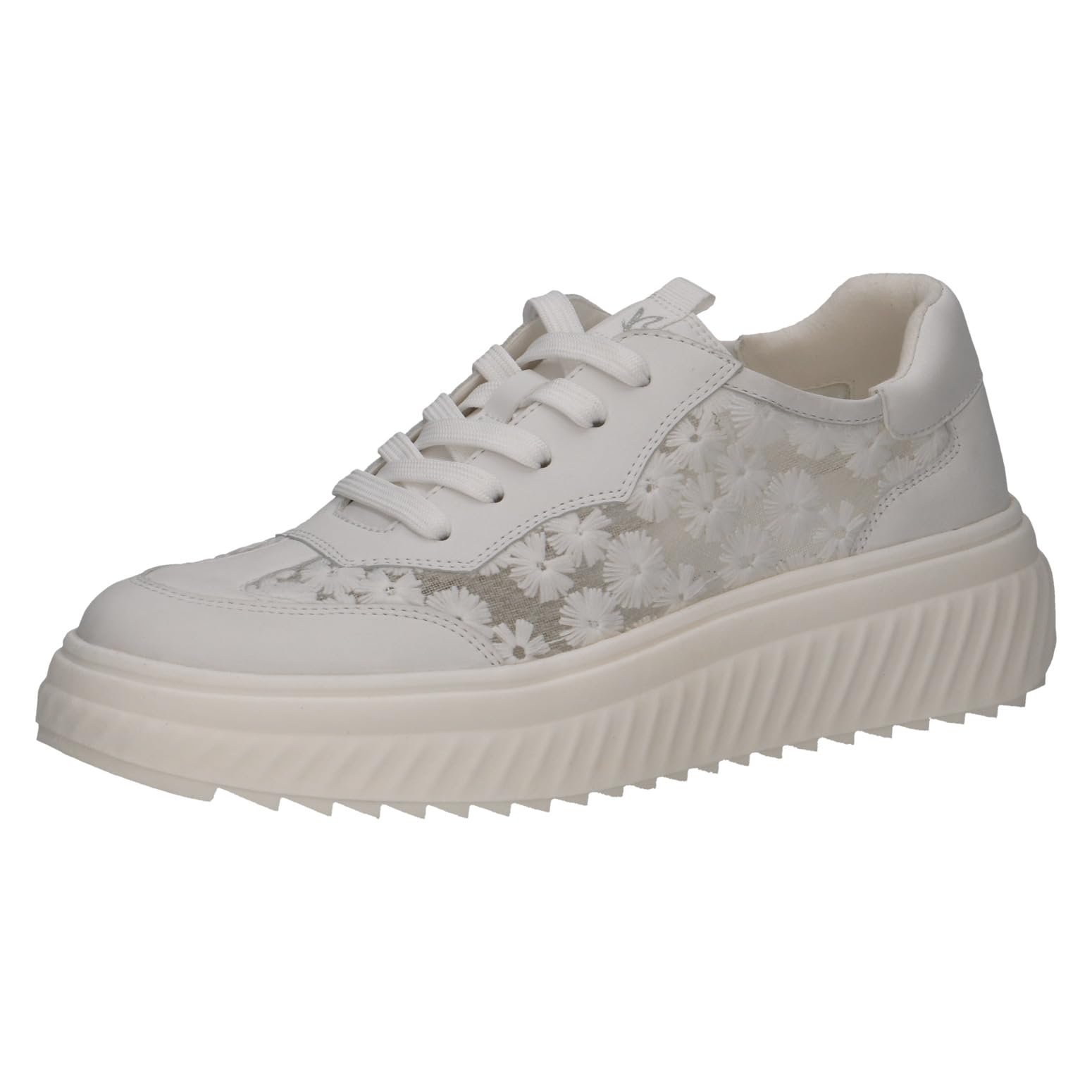 CAPRICE Women's Flat Sneakers, White (White Comb), 6 UK