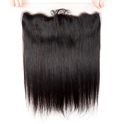 West Kiss Brazilian Straight Hair 13"x4" Lace Frontal With Baby Hair Free Part Human Hair Extensions Natural Color (18 inches lace frontal)