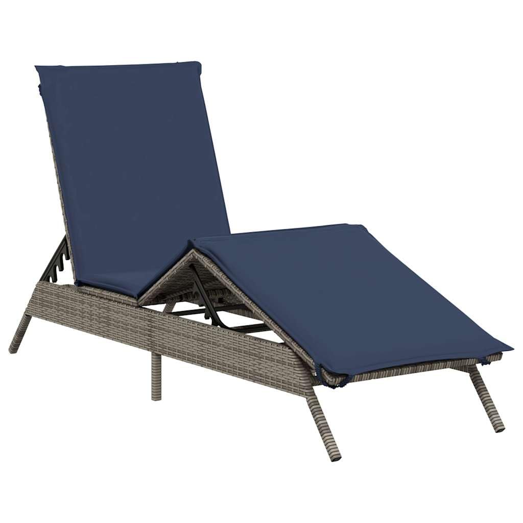 Poltrone da Giardino Relax con Cuscino Grigio