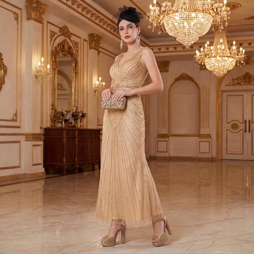 Image of TEAIEUI Pearl Platform Heels for Women, Peep Open Toe Block Heeled Sandals | 4.7 Inch Chunky High Heels, Wedding Shoes with Ankle Strap, Bridal Sandals, for Party, Prom, Evening