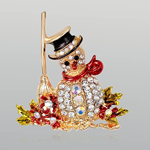 Image of Christmas Pin, Christmas Brooch Pins, Rhinestone Crystal Christmas Enamel Pin, Vintage Christmas Brooch for Women, Christmas Jewelry Pins for Xmas Decorations
