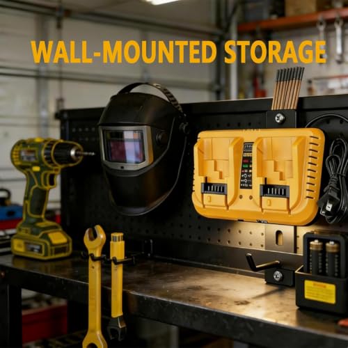 Image of DCB102 20V Max Dual Port Battery Charger Replacement for Dewalt, Compatible with Dewalt 12V-20V Batteries, with USB & Type-C Charging Ports