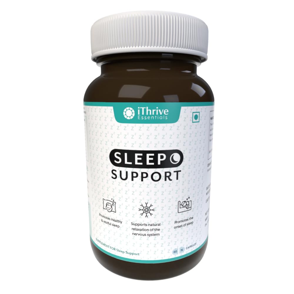 iThrive Essentials Sleep Support Supplements (60 Capsules): Botanical Blend with Melatonin & L-Theanine for Restful Sleep, Reduced Insomnia & Anxiety Relief