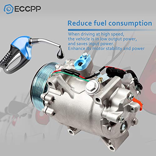Image of ECCPP AC Compressor with Clutch 2007-2015 fit for Honda Civic for Honda CR-V 2.4L 2007-2012 Fit for Acura RDX 2.3L AC Compressor TRSE09