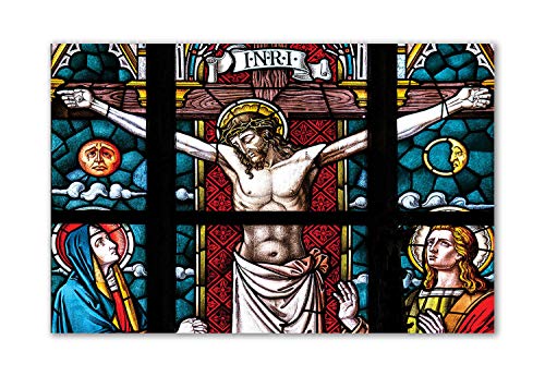 Image of Tamatina Religious Art Canvas Painting|Jesus Crucifixion|Size-13X9 Inches.j393