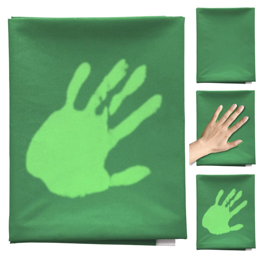 Thermochromic Heat Reactive Fabric Temperature-Sensitive Color-Changing Cloth Ideal for DIY Home & Commercial Use in Garments, Crafts, Curtains, Tablecloths Deep Green to Tender Green
