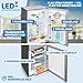 Bomann® Kühlschrank mit Gefrierfach | Energieklasse C | 143cm | Kühl Gefrierkombination leise 40 dB | 3 Ablagen & 2 Schubladen | Türanschlag wechselbar | 173L Kühlgefrierkombi | KG 7359 inox