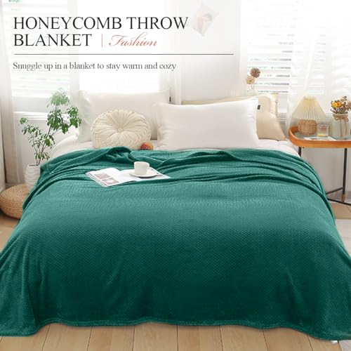 LumiSyne Waffle Honeycomb Throw Blanket Solid Color Luxury Flannel 4 Fluffy Soft Warm Snuggle Blanket Cosy Bedspread Coverlet Bed Cover Decorative Throw For Sofa Bed Armchair 150×200cm - Image 2