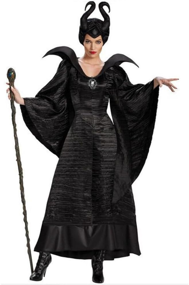 thematys Black Witch Maleficent Costume Set for Women - Perfect for Cosplay, Carnival & Halloween - One Size 160-180cm