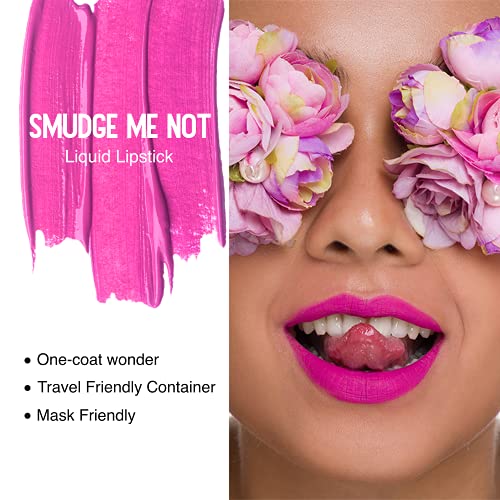 Image of SUGAR Cosmetics Smudge Me Not Liquid Lipsticks for Women | Transferproof & Waterproof | Lasts 12+ Hours | Matte Lipstick | 4.5ml - 48 Violet Bullet (Violet Red)