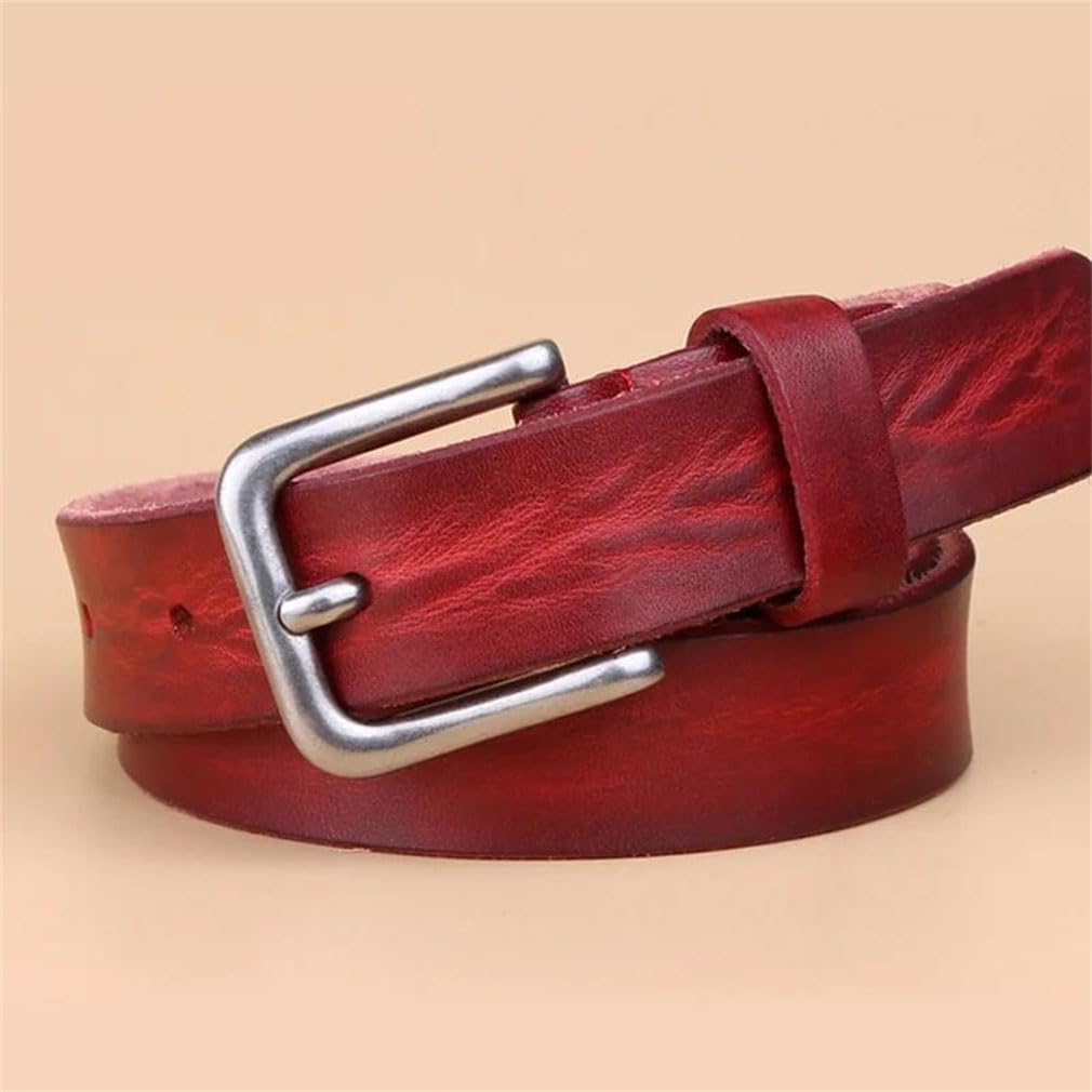 Cinturones de piel de vaca para mujer con hebilla de 2,2 cm