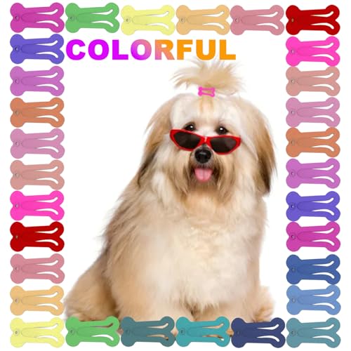 Cuteabc Dog Hair Clips,Cuteabc 40 Pcs Dog Hair Clips For Small Dogs,1 Inch Puppy Hair Clips,Mini Hair Clips For Dogs,Multicolor Small Bone Shape Hair Clips For Dog/Cat ,Cute Hair Accessories Barrettes For Dog thumb #3