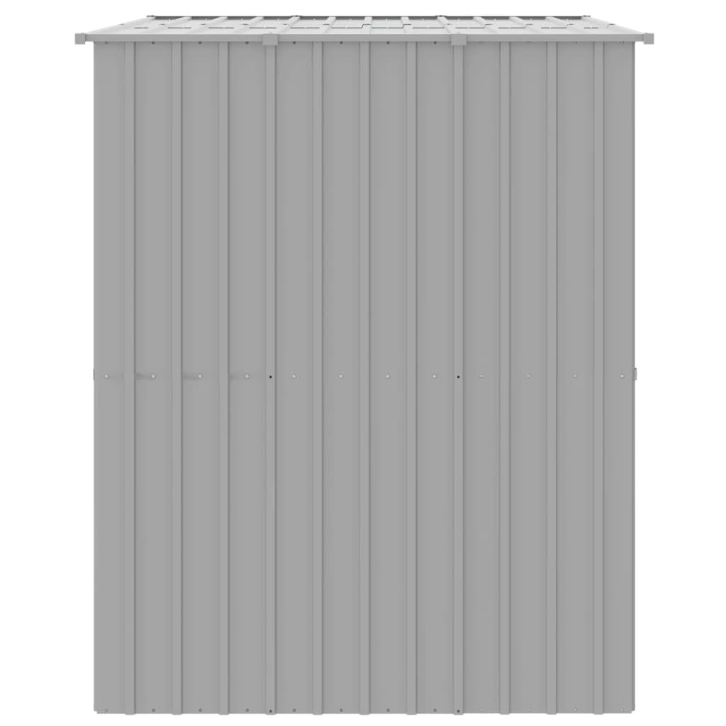 Cuccia per cani con tetto, grigio chiaro, in acciaio zincato, 214 x 153 x 181 cm, resistente alle intemperie e all'inverno, per cuccioli e cani, come rifugio sicuro in giardino e sulla