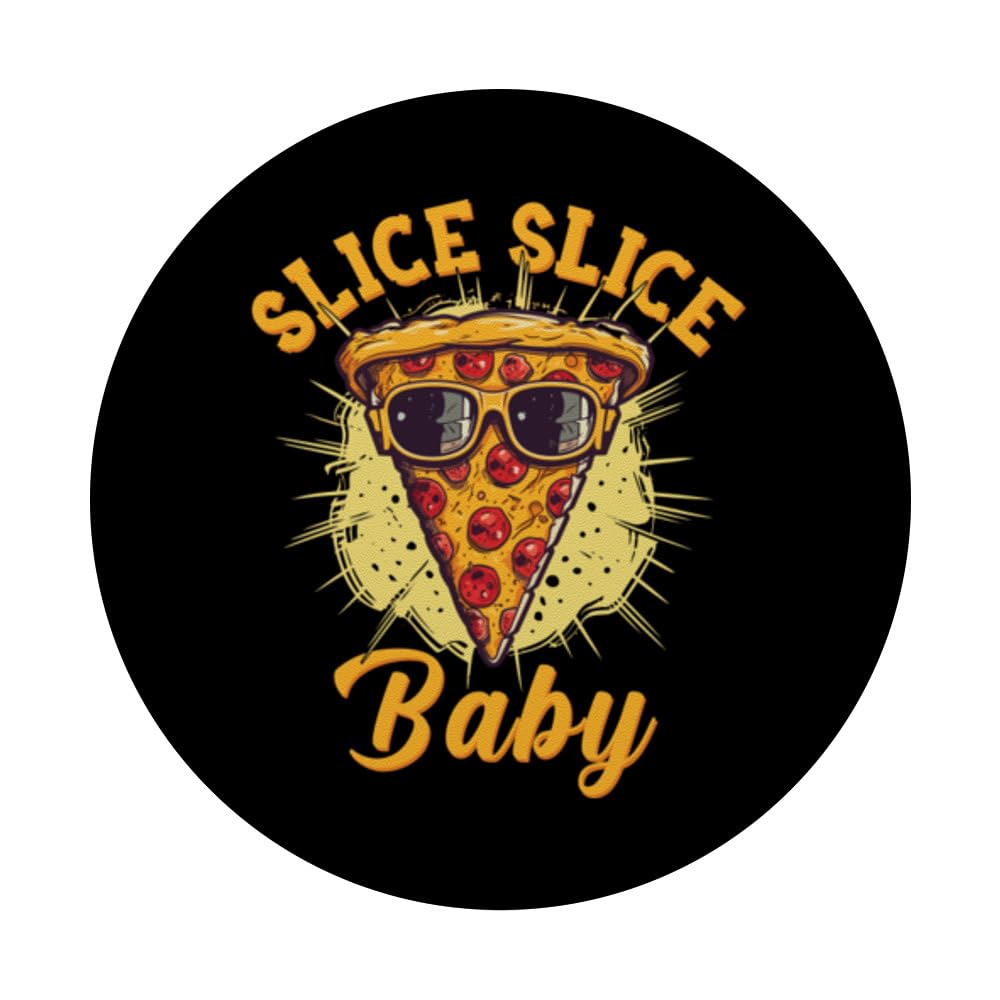 Slice Slice Baby Pizza Sunglasses Pizzeria PopSockets Swappable PopGrip, Black - Image 3