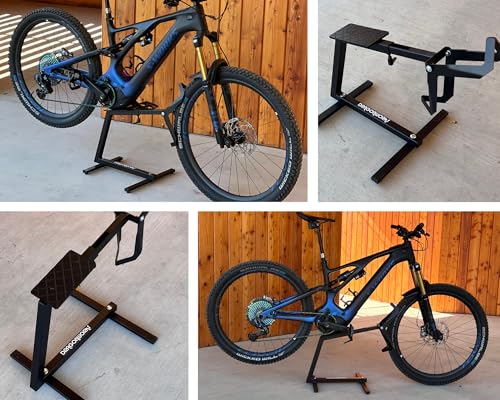 DRAGONWORKS Fahrradständer für E-Bikes mit Mittelmotor | Robuste Konstruktion mit 45 kg Traglast | Wartungsfreundlich & drehbares Hinterrad | Für Reifen von 27,5'' bis 29''